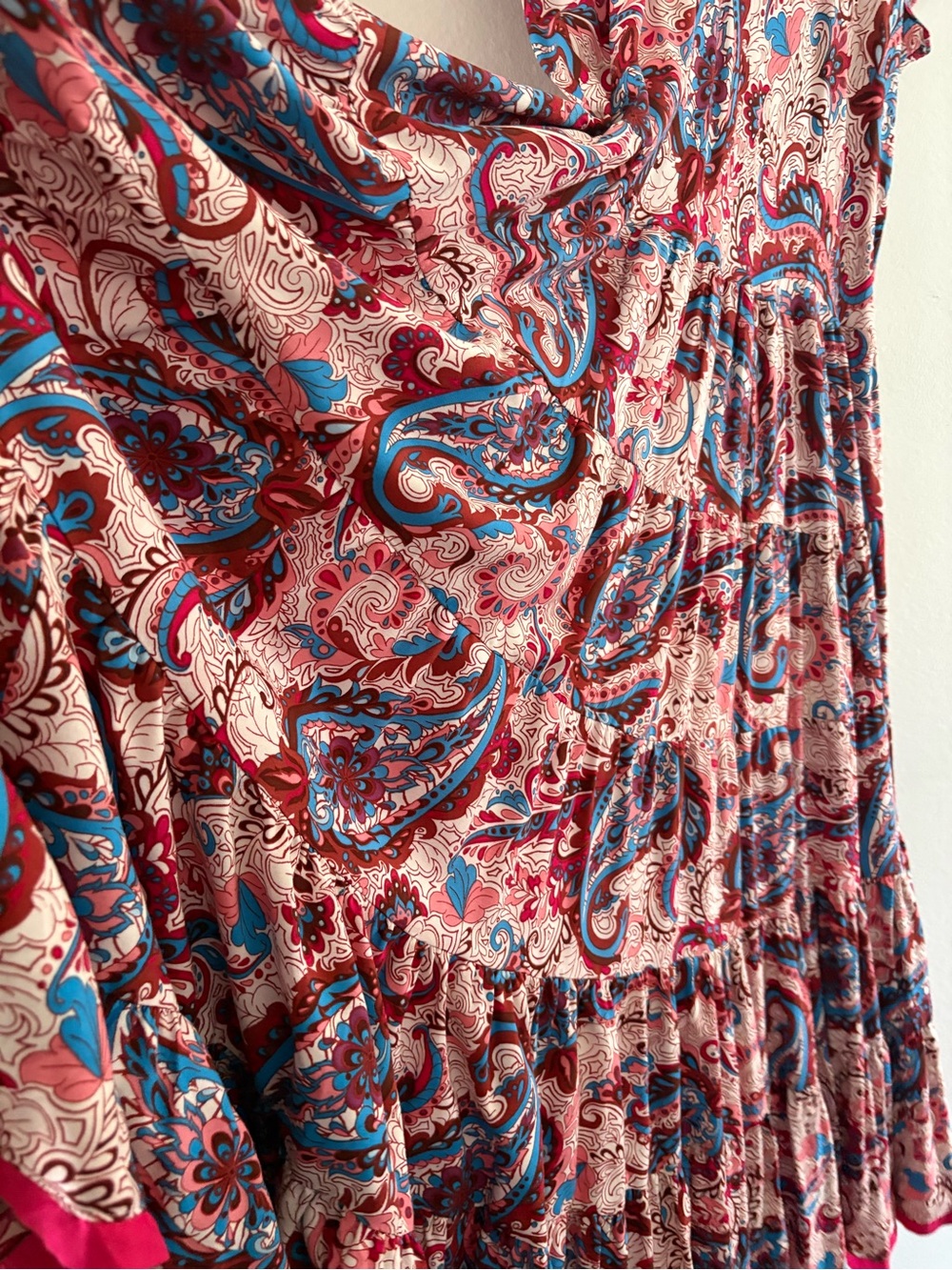 Soft Surroundings Pink and Blue Paisley Maxi Dress - Picture 3 of 7
